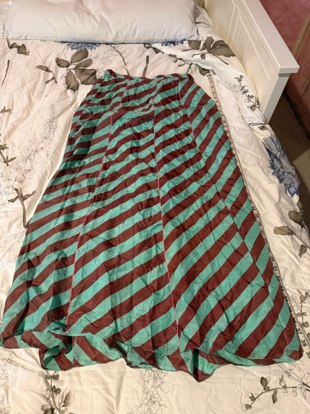 Anthropologie Striped Maxi Skirt in Mint and Brown